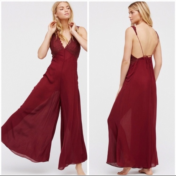 Free People Pants - Free People Dahlia Sheer Wide Leg Jumpsuit